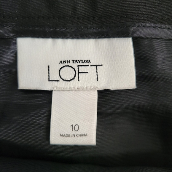 LOFT Black Embroidered Skirt Size 10 - Picture 9 of 11